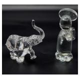 Lenox Crystal Elephant Paperweight & Angel