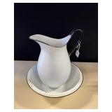 Enamel Pitcher & Bowl