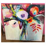 Vibrant Flower Print on Canvas