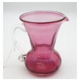 Handblown Cranberry Pink Pitcher