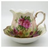 Hand Painted Pitcher & Bowl