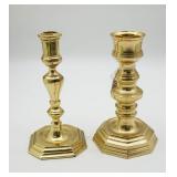 2 Brass Candlestick Holders