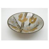Vintage Penco India Enameled Brass Floral