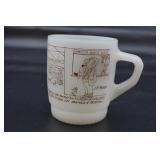Mabscott Body Shop Fire King Milk Glass Mug