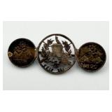 Antique Guatemalan Coin Brooch Pin