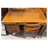 Antique Oak Desk & Chair
