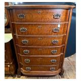 Quarter Sawn Oak Serpentine 6 Drawer Chest