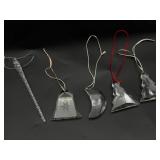 (4) Oleg Cassini Crystal Ornaments & Icicle