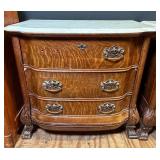 Quarter Sawn Oak Serpentine Nightstand