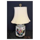 Tobacco Leaf Porcelain Tea Jar Caddy Table Lamp