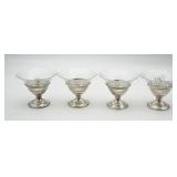 Sterling Silver Etched Glass Dessert Sherbet
