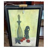 Framed Still Life Painting on Canvas  D. Etheridge