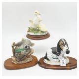 Homco Beagle Figure, Baby Ducklings & Koala
