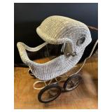 Victorian Era Wicker Baby Doll Carriage