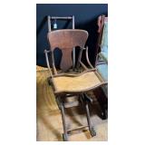 Antique Oak High Chair/Stroller Combination