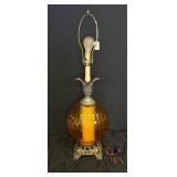MCM Hollywood Regency Lamp Amber