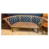 Wood and Alloy Metal Garden Bench