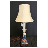Ceramic Tobacco Leaf Chinoiserie Table Lamp