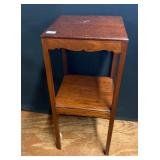 Antique Walnut Two Tier Side Table