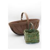 Oak Split Gathering Basket and Green Woven