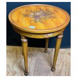Oriental Accent Hand Painted Side Table