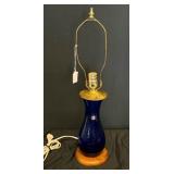 Blenko Cobalt Blue Genie Bottle Table Lamp