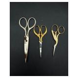 Ornate Sewing Scissors Lot