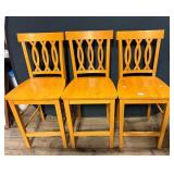 (3) Open Lattice Back Bar Stools