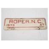 1973 Roper NC Town Tag #27