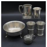 Vintage Pewter Lot 6 Pieces