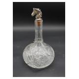 Cut Crystal Decanter w/Horse Head Bottle