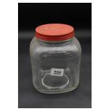 Vintage Square Glass Country Store Counter Jar