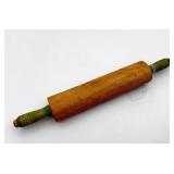 Wooden Rolling Pin Green Painted Handles
