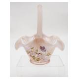 Fenton Pink Opalescent Asters and Butterflies