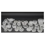 Large Collection of Crystal Salt Cellars