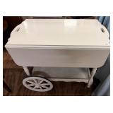 White Painted Wooden Tea Cart