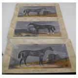 Melamine TV Lap Trays Set Racehorses