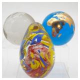 Collection of Paperweights Art Glass Teardrop,