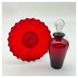 Heisey Glass Ruby Red Cruet & Fostoria American