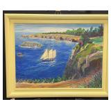 Coastal Tall Ship Oil on Canvas by dePierre
