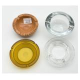 Collection of Ashtrays (4) Libbey Honey Amber,