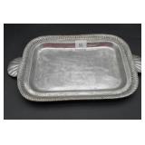 Rectangular Serving Tray w/Fluted Shell Handles