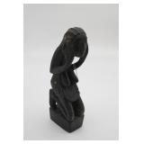 African Hand Carved Kneeling Woman Wooden