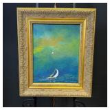 Sailboat Seascape Oil on Board by dePierre