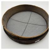 Antique Grain Seive Round Wood