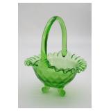 Fenton Springtime Green Threaded 3 Footed