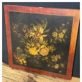 Floral Lithograph Wood Folding Card Table