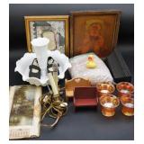 Misc. Dï¿½cor Lot Calendar, Prints, Milk Glass As Is