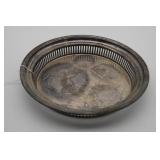 Silver Plate Round Gallery Serving Tray