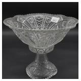 Pressed Glass Punch Bowl w/Base